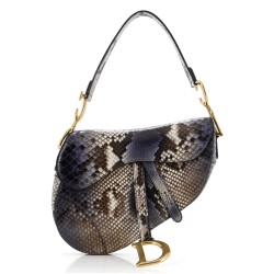 Saddle Handbag Python Medium