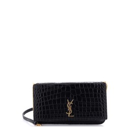 Classic Monogram Phone Holder Shoulder Bag Crocodile Embossed Leather