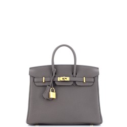 Birkin Handbag Grey Togo with Gold Hardware 25