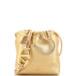 VLogo Pouf Bucket Bag Leather Mini