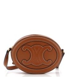 Triomphe Oval Crossbody Bag Leather Mini