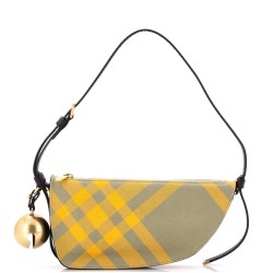 Shield Sling Shoulder Bag Check Canvas and Leather Mini
