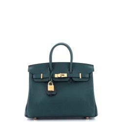 Birkin Handbag Vert Cypress Swift with Gold Hardware 25