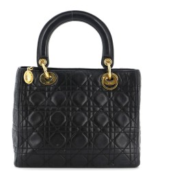 Vintage Lady Dior Bag Cannage Quilt Lambskin Medium