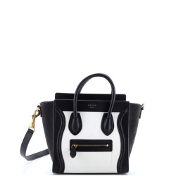 Bicolor Luggage Bag Grainy Leather Nano