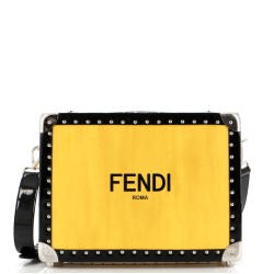 Logo Rigid Suitcase Leather Small