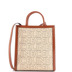 Vertical Cabas Tote Printed Canvas and Leather Small
