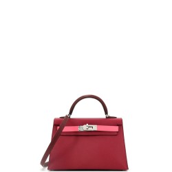 Kelly Mini II Bag Tricolor Epsom with Palladium Hardware 20