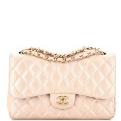 Classic Double Flap Bag Quilted Iridescent Caviar Jumbo