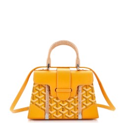 Structured Saigon Top Handle Bag Coated Canvas with Leather Mini