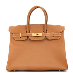 Birkin Handbag Gold Courchevel with Gold Hardware 35