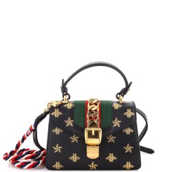 Sylvie Top Handle Bag Printed Leather Mini