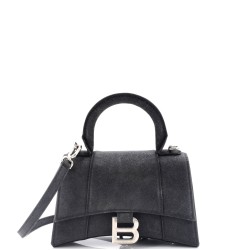 Hourglass Top Handle Bag Glitter Leather XS
