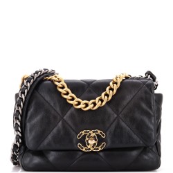 19 Flap Bag Quilted Leather Medium
