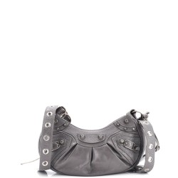 Le Cagole Giant Studs Shoulder Bag Leather XS