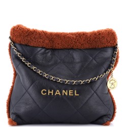 22 Chain Hobo Quilted Lambskin with Shearling Small