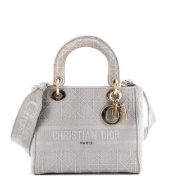 Lady D-Lite Bag Cannage Embroidered Canvas Medium