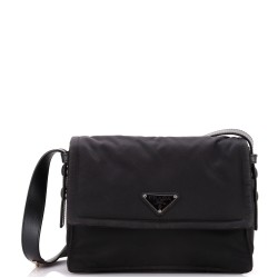 Padded Flap Shoulder Bag Re-Nylon Small