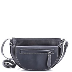 Olympia Double Zip Shoulder Bag Leather Mini