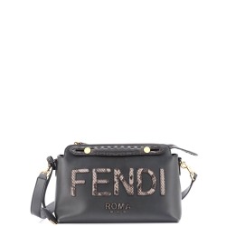 Logo By The Way Satchel Leather with Snakeskin Small