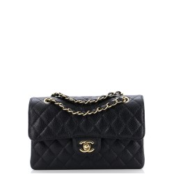 Classic Double Flap Bag Quilted Caviar Small