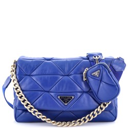 System Flap Shoulder Bag Quilted Nappa Leather Large