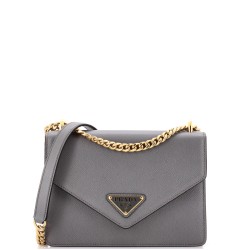 Envelope Flap Chain Shoulder bag Saffiano Leather Small