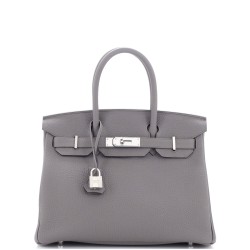 Birkin Handbag Grey Togo with Palladium Hardware 30