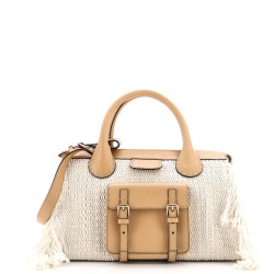 Edith NM Satchel Knit Cashmere with Leather Medium