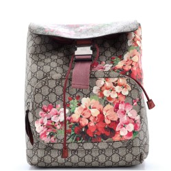 Buckle Backpack Blooms Print GG Coated Canvas Medium
