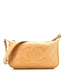 Timeless CC Chain Shoulder Bag Quilted Caviar Small