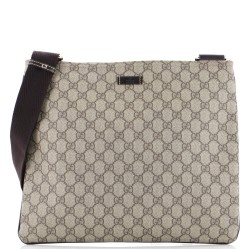 Zip Top Messenger Bag GG Coated Canvas Large