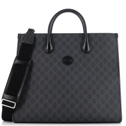 Structured Top Handle Open Tote GG Coated Canvas Medium