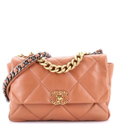 19 Flap Bag Quilted Leather Large