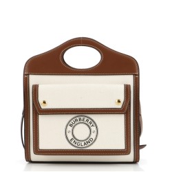 Logo Pocket Tote Canvas with Leather Mini