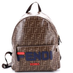 Mania Logo Backpack Zucca Coated Canvas Medium