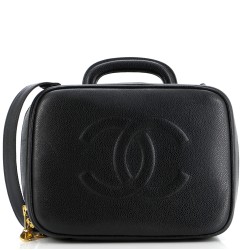 Vintage Timeless Zip Around Vanity Case Caviar Medium