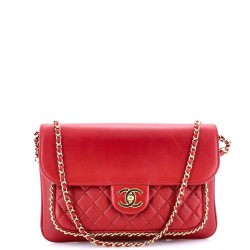 Unchained Flap Crossbody Bag Quilted Lambskin Medium