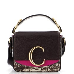C Flap Bag Leather with Lizard Embossed Detail Mini
