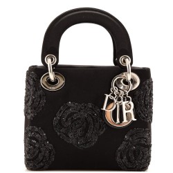Lady Dior Bag Embellished Satin Mini
