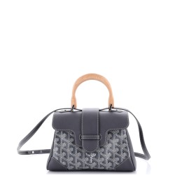 Saigon Top Handle Bag Coated Canvas with Leather Mini