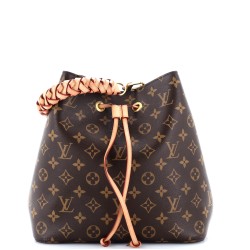 Braided Handle NeoNoe Handbag Monogram Canvas with Leather MM