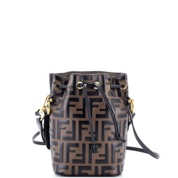 Mon Tresor Bucket Bag Zucca Embossed Leather Mini
