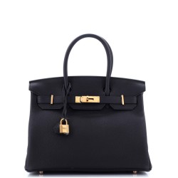 Birkin Handbag Noir Togo with Rose Gold Hardware 30