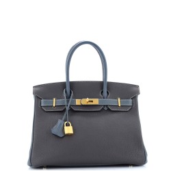 Birkin Handbag Bicolor Togo with Brushed Gold Hardware 30