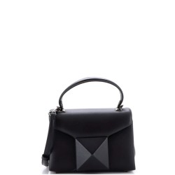 One Stud Top Handle Flap Bag Leather Mini