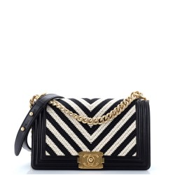 Boy Flap Bag Braided Chevron Cording and Calfskin Old Medium