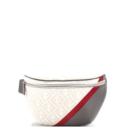 Zip Belt Bag Zucca Coated Canvas and Leather