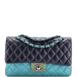 Tricolor Classic Double Flap Bag Quilted Lambskin Medium