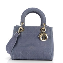 Lady D-Lite Bag Cannage Embroidered Canvas Medium